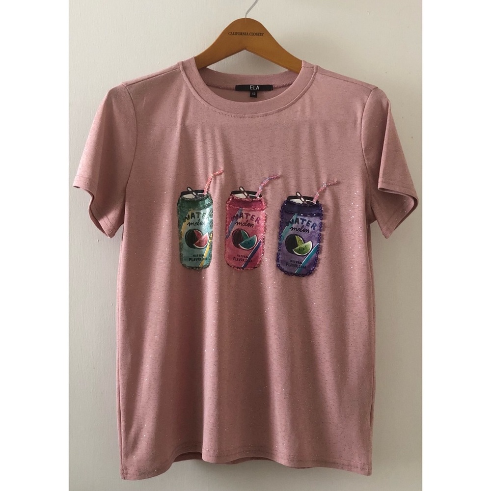 Pink Top with Beaded Design